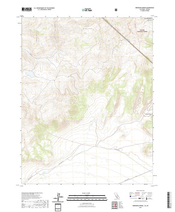 Kirkwood Spring, CA-NV — USGS 7.5-minute topo (2021)