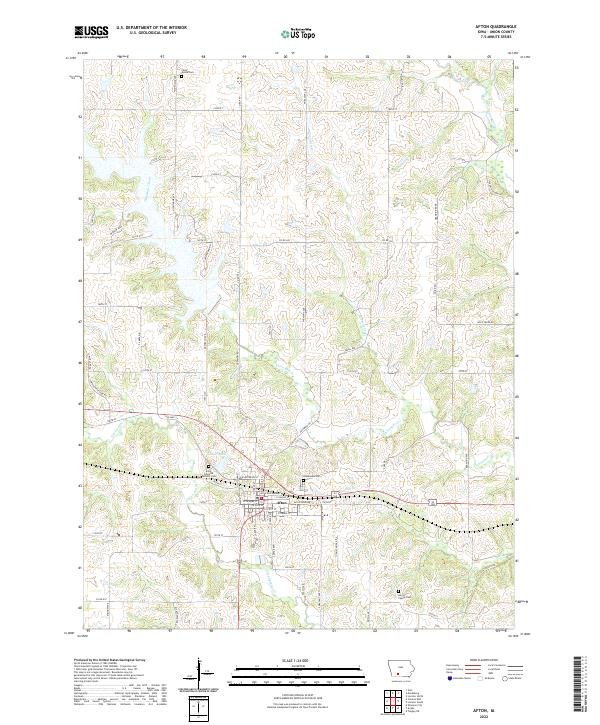 Afton, IA — USGS 7.5-minute topo (2022)