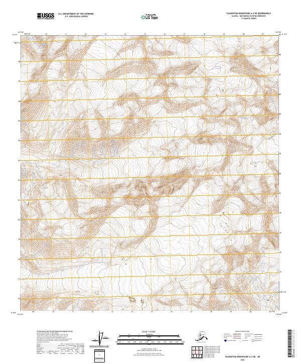 Talkeetna Mountains A-4 SE, AK — USGS 7.5-minute topo (2023)