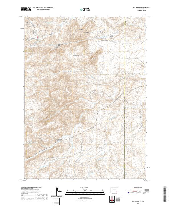 Poe Mountain, WY — USGS 7.5-minute topo (2021)