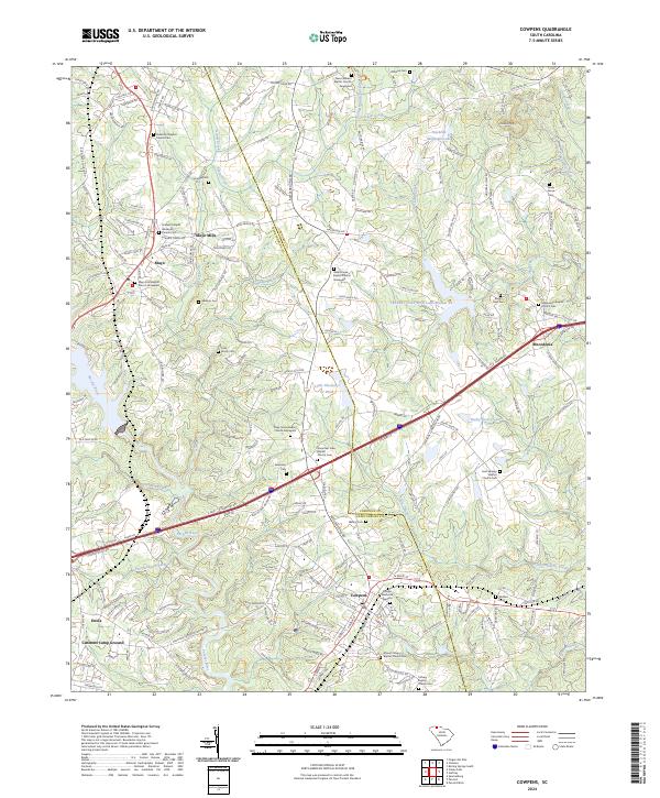 Cowpens, SC — USGS 7.5-minute topo (2024)