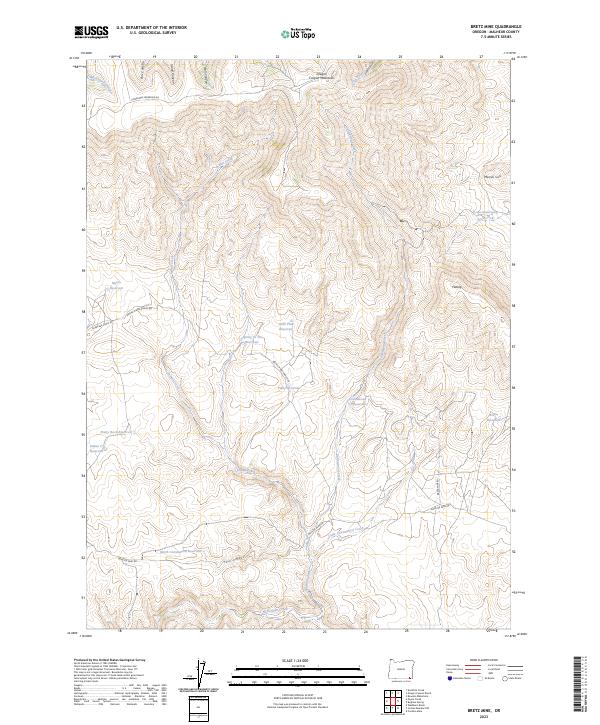 Bretz Mine, OR — USGS 7.5-minute topo (2023)