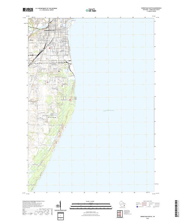 Sheboygan South, WI — USGS 7.5-minute topo (2022)