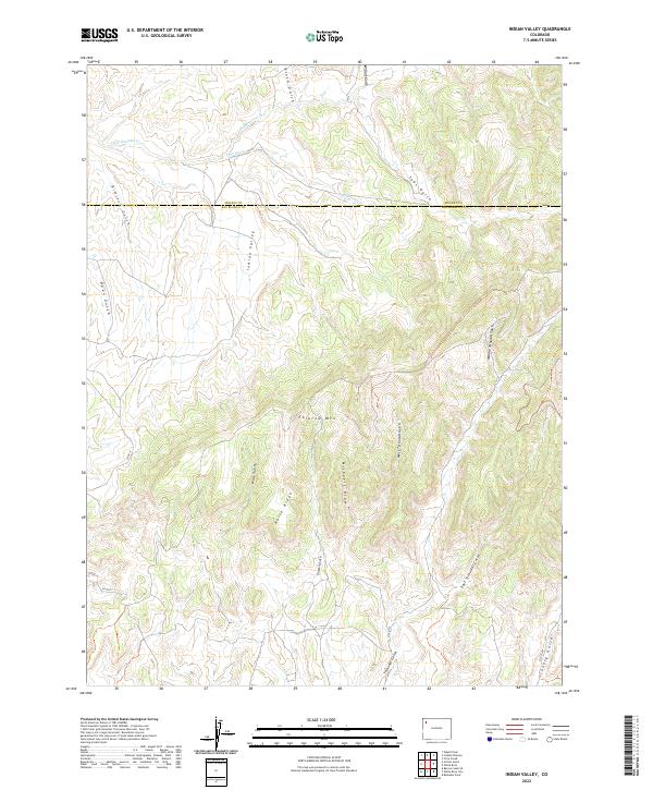 Indian Valley, CO — USGS 7.5-minute topo (2022)