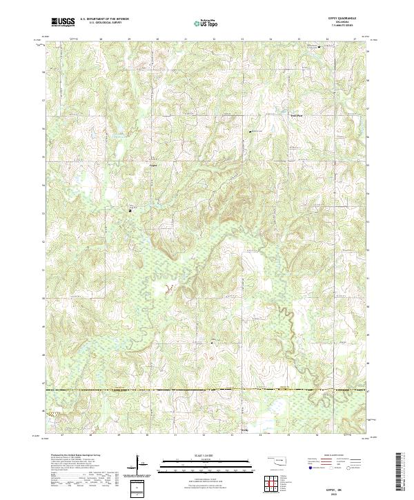 Gypsy, OK — USGS 7.5-minute topo (2022)