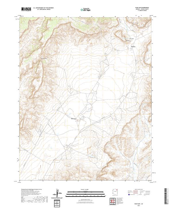 Blue Gap, AZ — USGS 7.5-minute topo (2021)