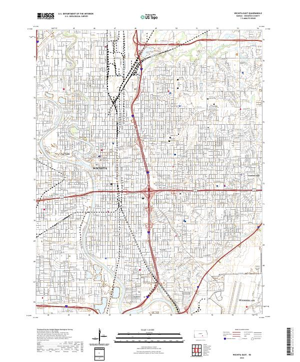 Wichita East, KS — USGS 7.5-minute topo (2022)