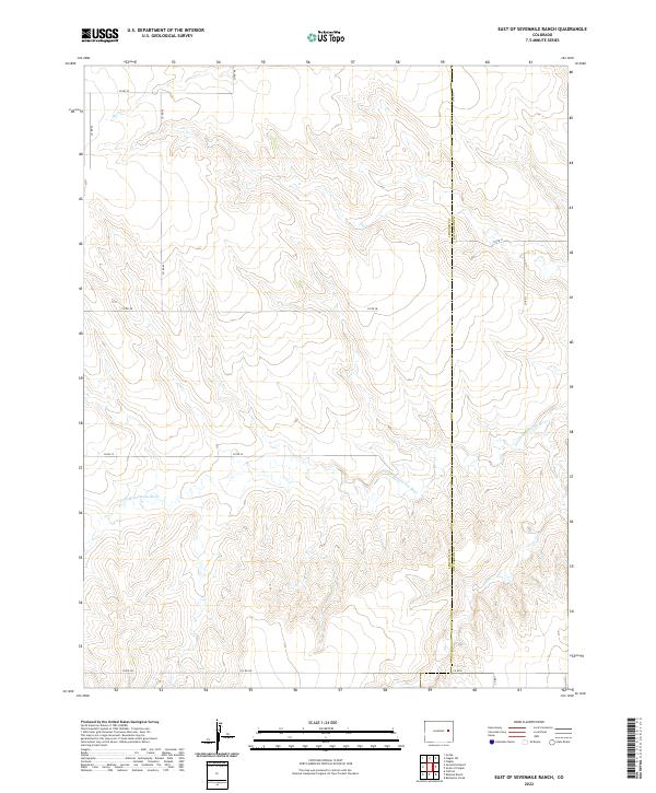 East of Sevenmile Ranch, CO — USGS 7.5-minute topo (2022)