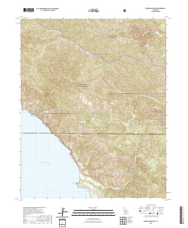 Burro Mountain, CA — USGS 7.5-minute topo (2021)