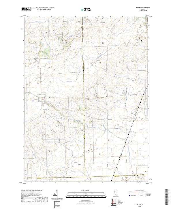Paw Paw, IL — USGS 7.5-minute topo (2024)