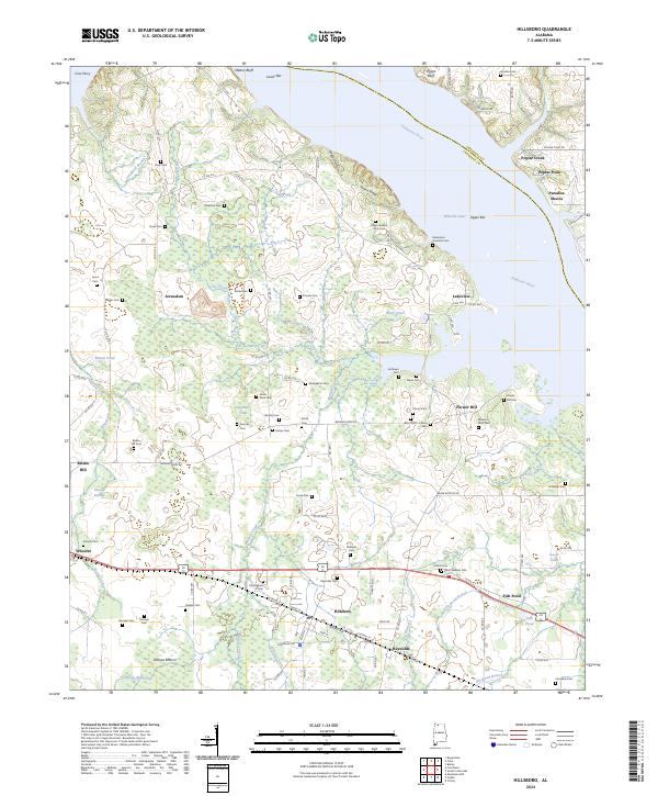 Hillsboro, AL — USGS 7.5-minute topo (2024)