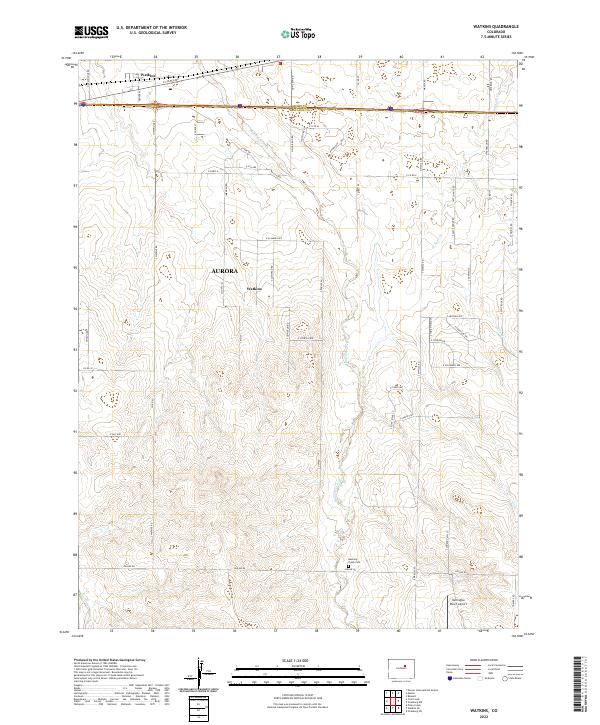 Watkins, CO — USGS 7.5-minute topo (2022)