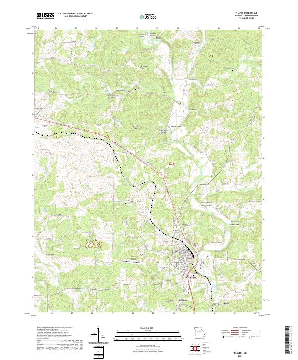 Thayer, MO — USGS 7.5-minute topo (2021)