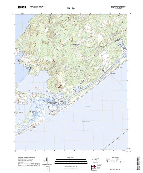 New River Inlet, NC — USGS 7.5-minute topo (2022)