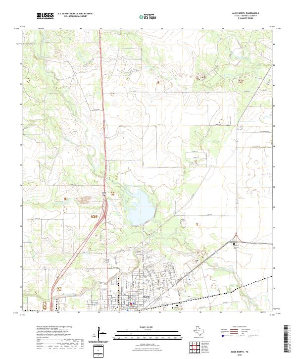 Alice North, TX — USGS 7.5-minute topo (2022)