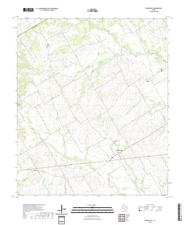Prairie Hill, TX — USGS 7.5-minute topo (2022)