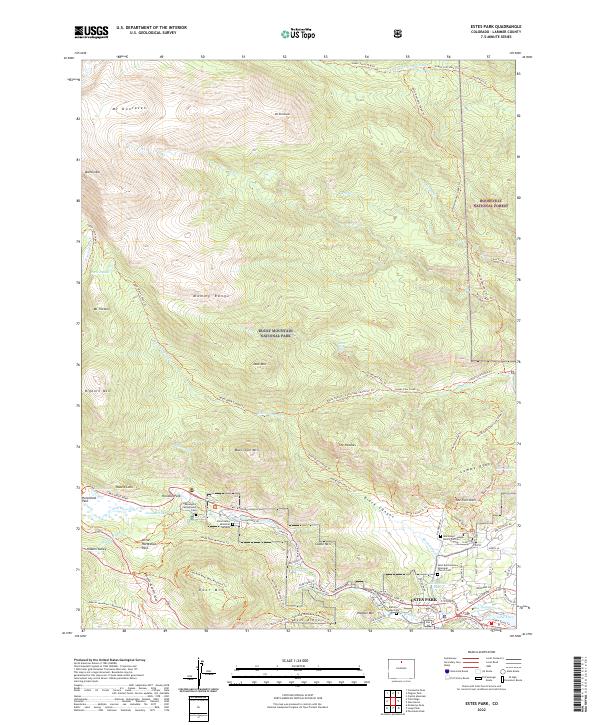 Estes Park, CO — USGS 7.5-minute topo (2022)