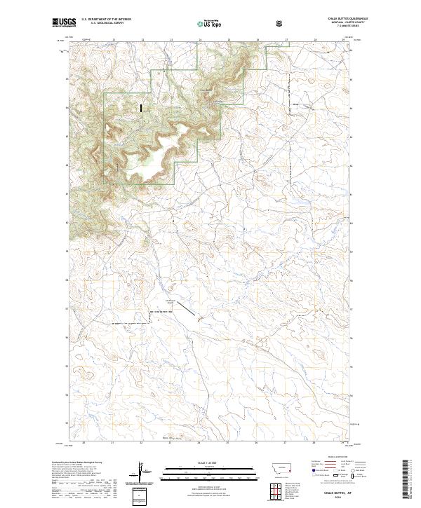 Chalk Buttes, MT — USGS 7.5-minute topo (2024)