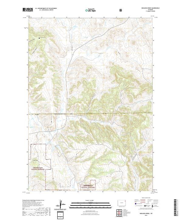 Sheldon Creek, WY — USGS 7.5-minute topo (2021)