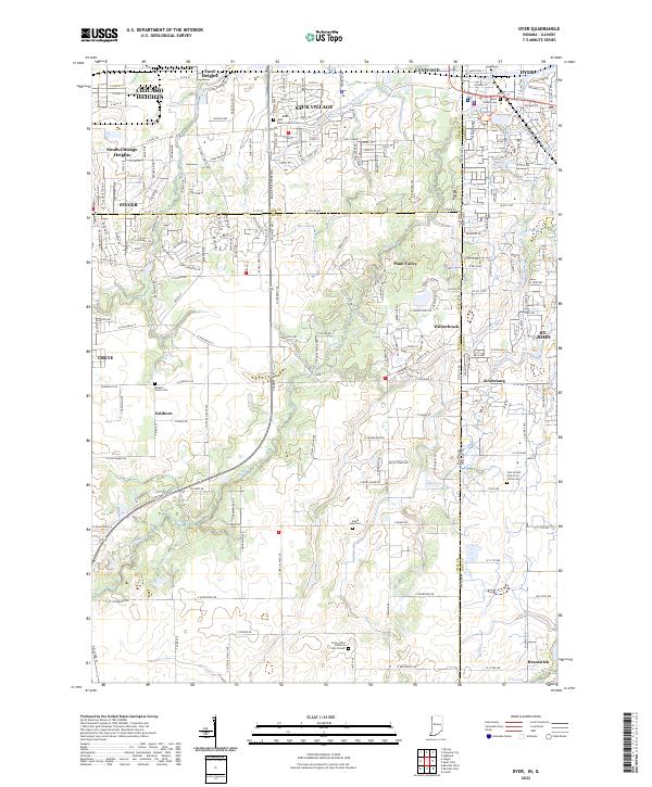 Dyer, IN-IL — USGS 7.5-minute topo (2022)