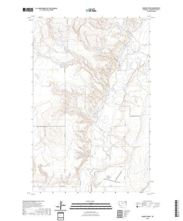 Badger Creek, MT — USGS 7.5-minute topo (2024)