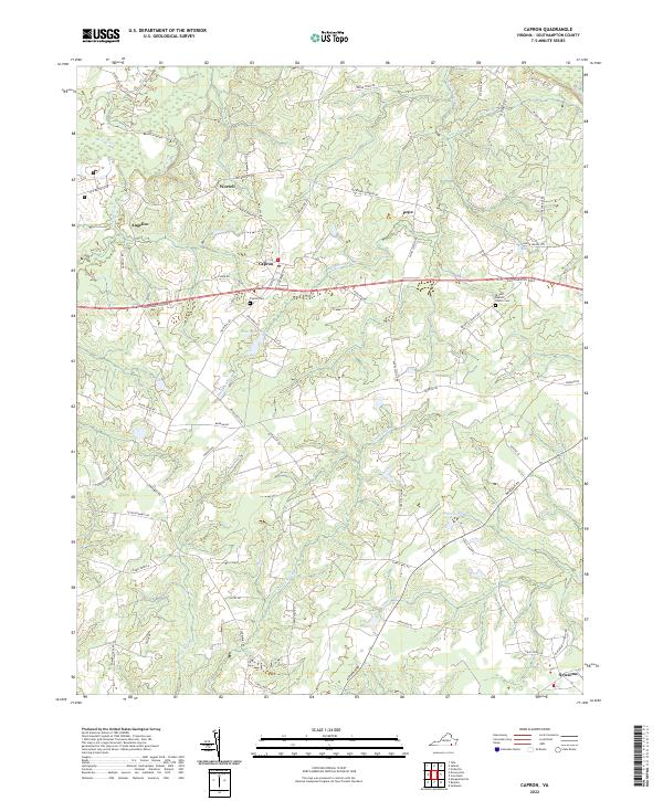 Capron, VA — USGS 7.5-minute topo (2022)