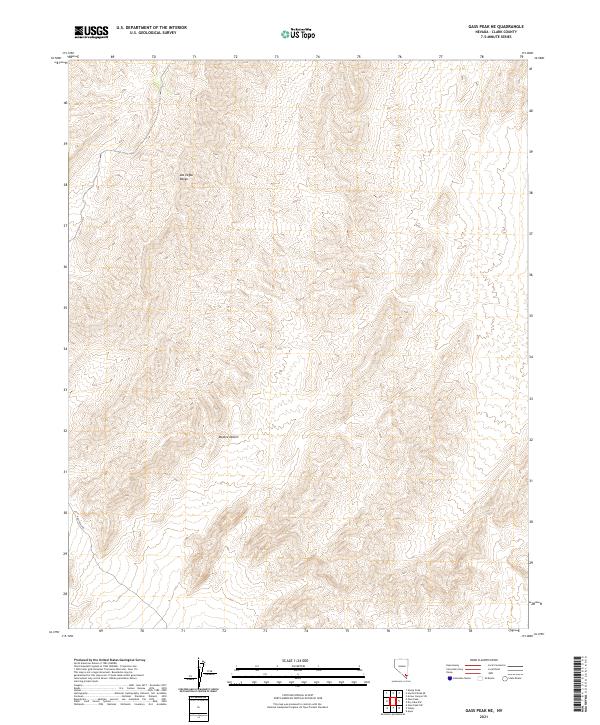 Gass Peak NE, NV — USGS 7.5-minute topo (2021)