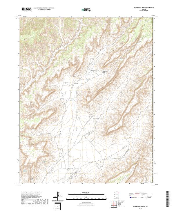 Burnt Corn Spring, AZ — USGS 7.5-minute topo (2021)