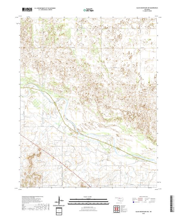 Glass Mountains NW, OK — USGS 7.5-minute topo (2022)