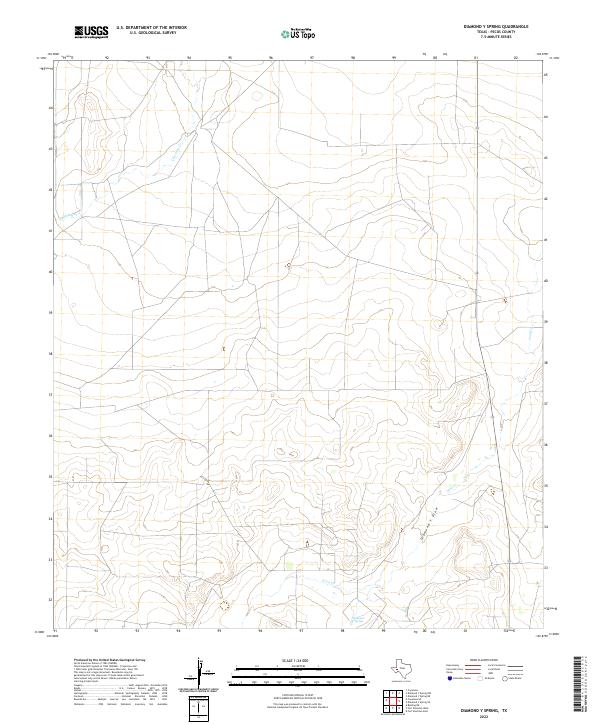 Diamond Y Spring, TX — USGS 7.5-minute topo (2022)