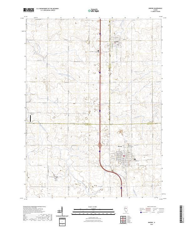 Minonk, IL — USGS 7.5-minute topo (2024)