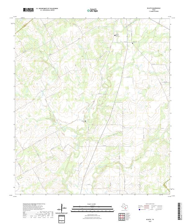 Ecleto, TX — USGS 7.5-minute topo (2022)