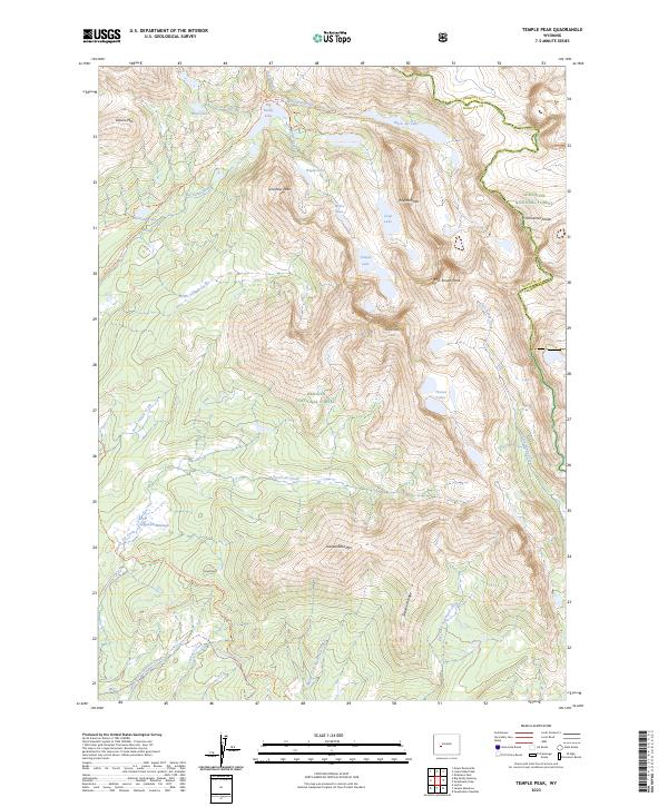 Temple Peak, WY — USGS 7.5-minute topo (2023)