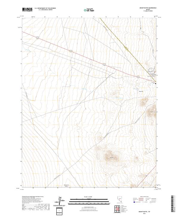 Mount Butte, NV — USGS 7.5-minute topo (2021)