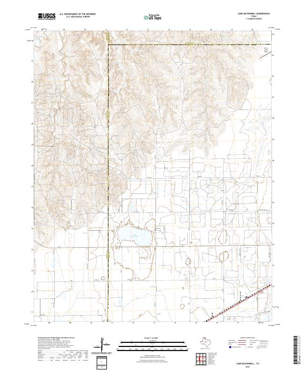 Lake McConnell, TX — USGS 7.5-minute topo (2022)