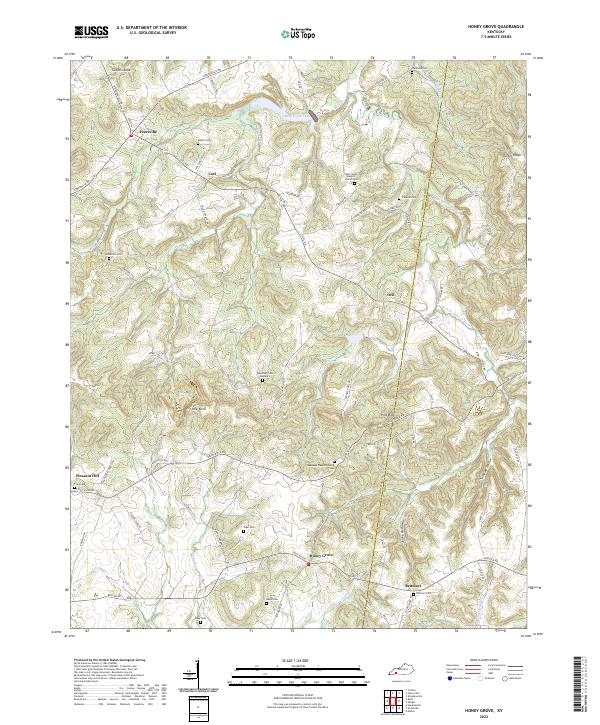 Honey Grove, KY — USGS 7.5-minute topo (2022)