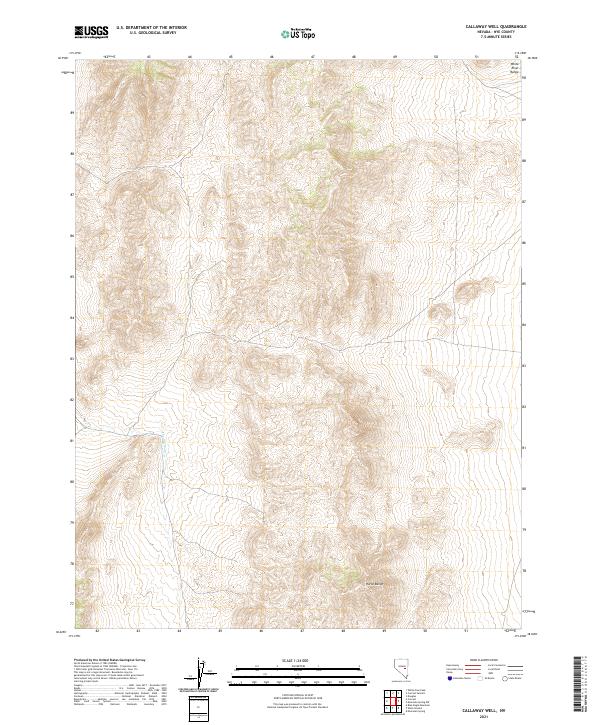 Callaway Well, NV — USGS 7.5-minute topo (2021)