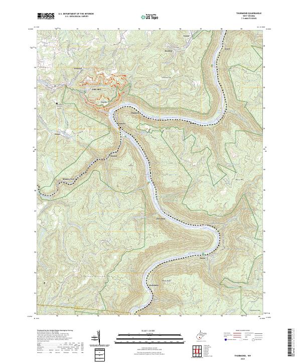 Thurmond, WV — USGS 7.5-minute topo (2023)