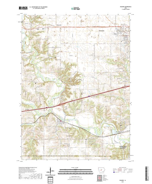 Waukee, IA — USGS 7.5-minute topo (2022)