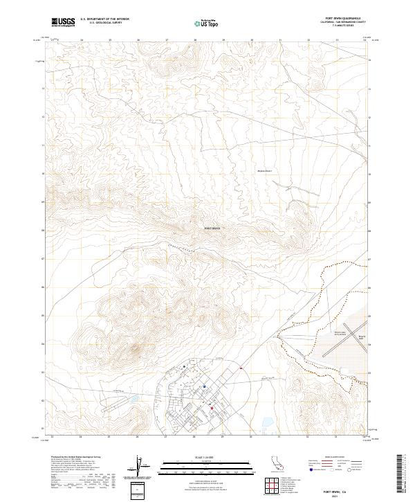 Fort Irwin, CA — USGS 7.5-minute topo (2021)