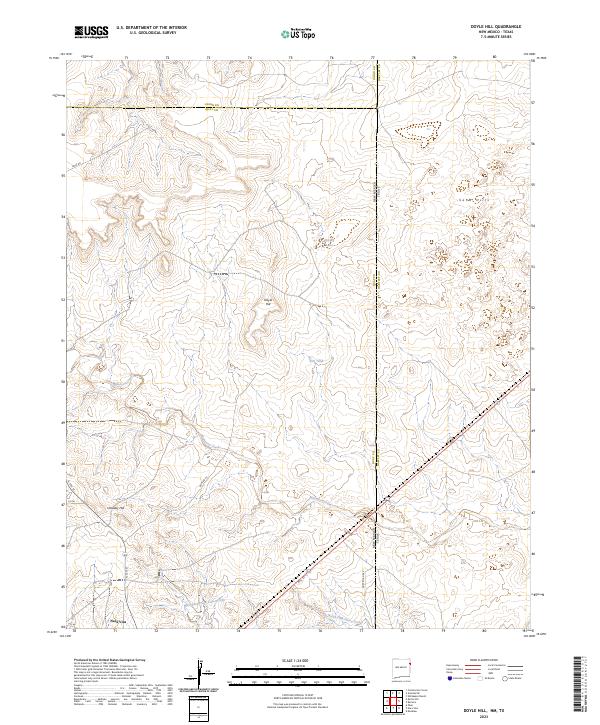 Doyle Hill, NM-TX — USGS 7.5-minute topo (2023)
