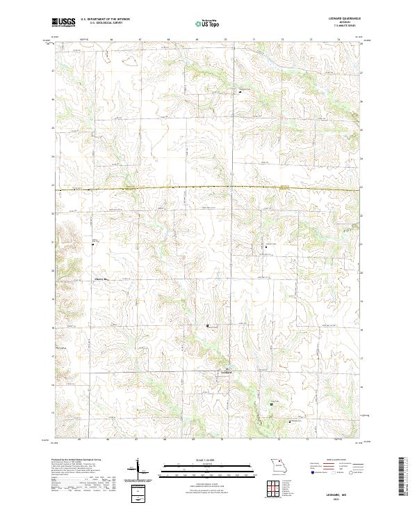 Leonard, MO — USGS 7.5-minute topo (2021)
