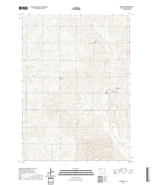 Brunsville, IA — USGS 7.5-minute topo (2022)
