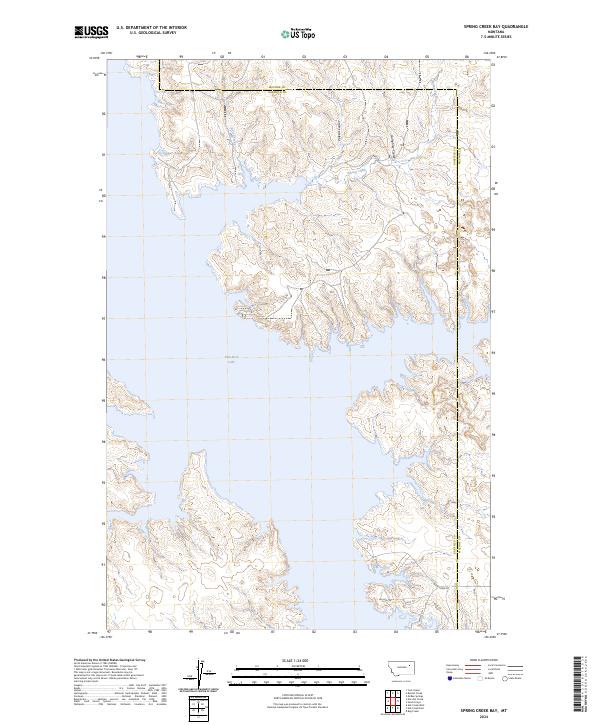 Spring Creek Bay, MT — USGS 7.5-minute topo (2024)