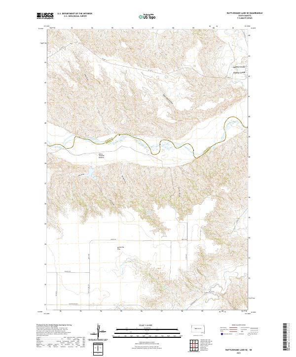 Rattlesnake Lake SE, SD — USGS 7.5-minute topo (2021)