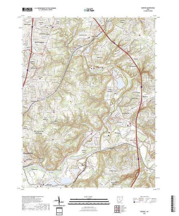 Madeira, OH — USGS 7.5-minute topo (2023)