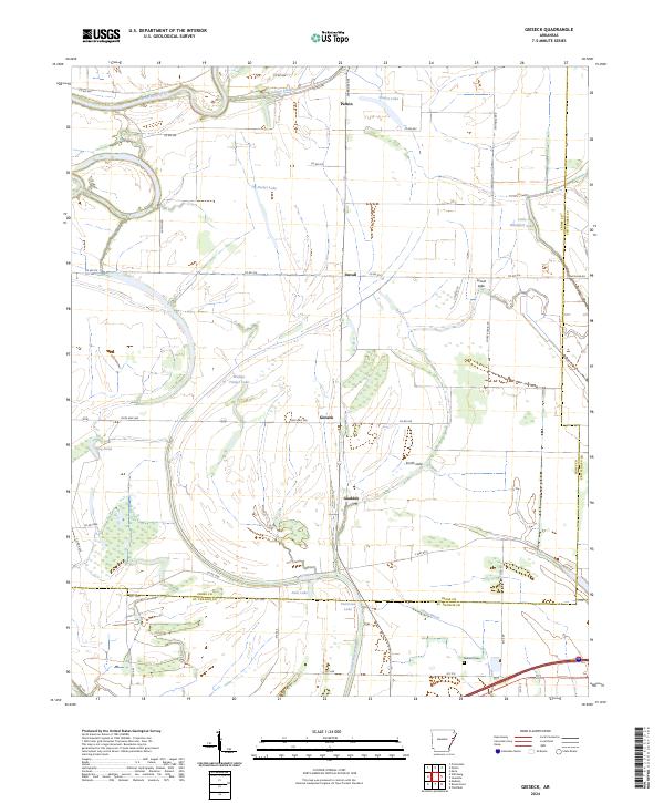 Gieseck, AR — USGS 7.5-minute topo (2024)