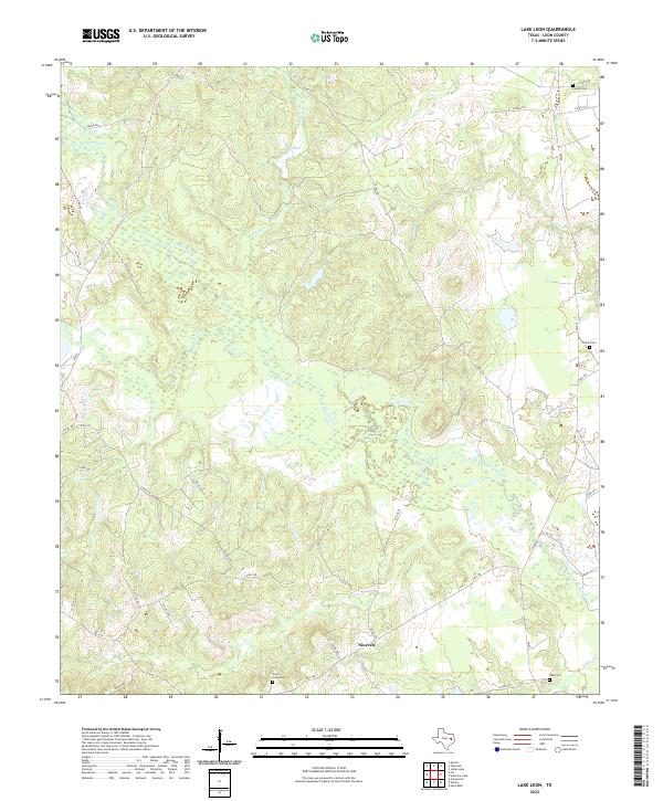 Lake Leon, TX — USGS 7.5-minute topo (2022)