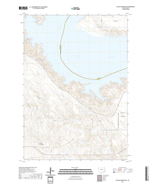 Willow Creek Butte, SD — USGS 7.5-minute topo (2021)