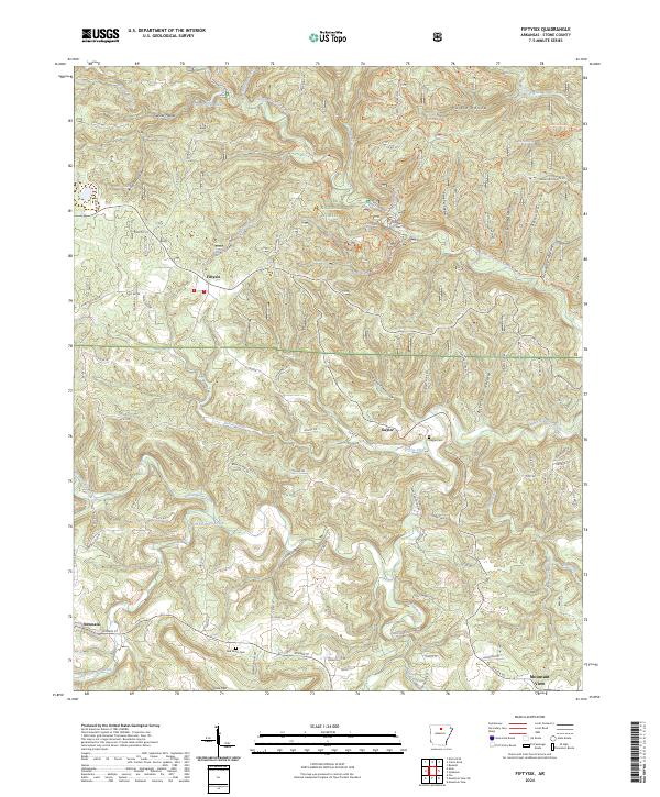 Fiftysix, AR — USGS 7.5-minute topo (2024)